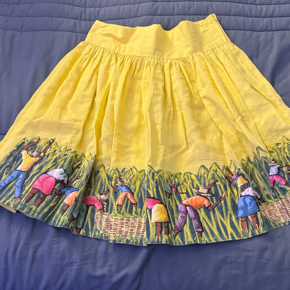 Yellow Artistic Women's Skirt